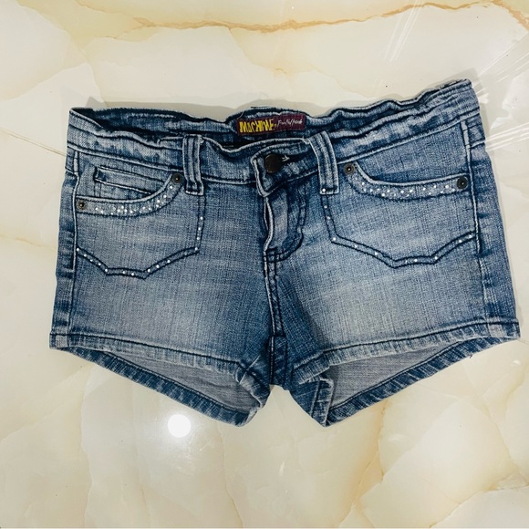 Machine Denim Blue Jean Shorts Womens Junior Size Small - Picture 1 of 7